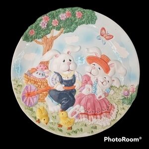 Gkro 3D Embossed Easter Plate Platter, 12"